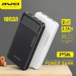Awei P5K 10000mAh 18w Mini Portable Fast Charging Powerbank - Image 4