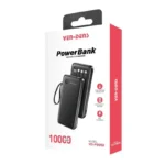 VEN-DENS VD-PB058 10000mAh High-Quality Power Bank with Built-in Charging Cable - Image 3