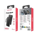 VEN-DENS VD-PB058 10000mAh High-Quality Power Bank with Built-in Charging Cable - Image 2